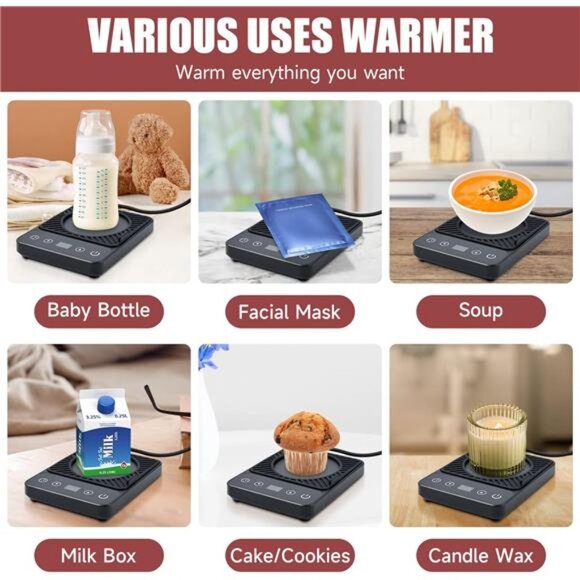 Mug Warmer - Electric Coffee Mug Warmer with Timer,Coffee Cup Warmer for Desk - Picture 4 of 7